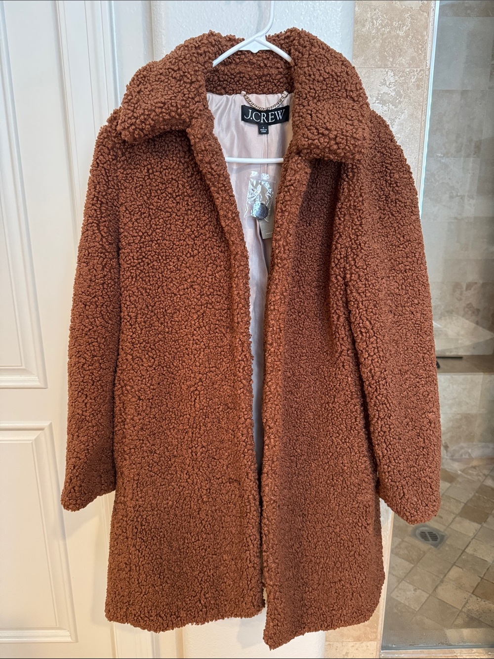 J. Crew Women's Sherpa Teddy Coat in Chestnut